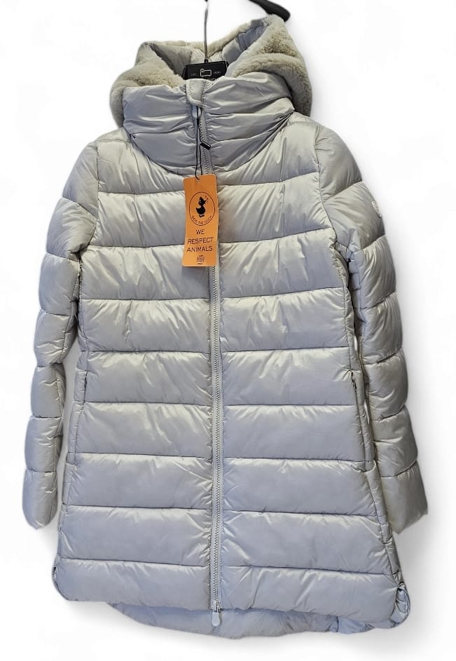 SAVE THE DUCK PIUMINO DONNA ANIMAL FREE CON PELLICCIA MATILDA PERLA