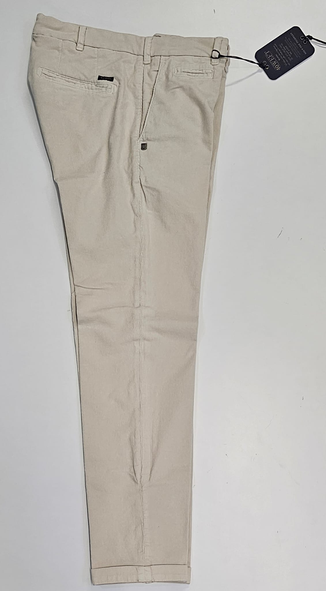 40WEFT PANTALONE UOMO DI VELLUTO BILLY BIANCO PANNA
