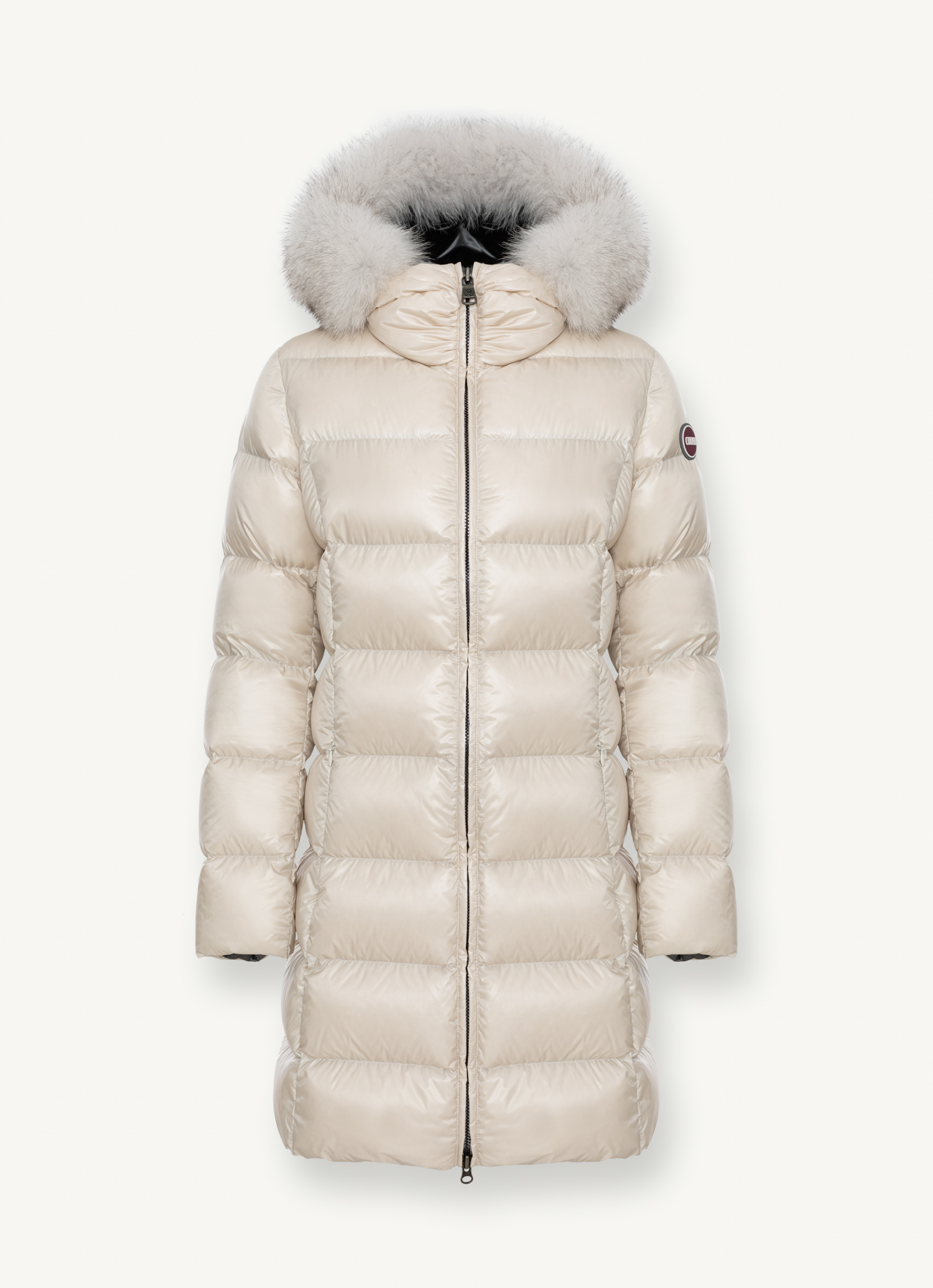 COLMAR GIACCA LUNGA CANGIANTE CON CAPPUCCIO FISSO BIANCO