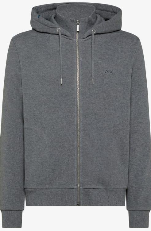 FELPA SUN68 UOMO CON CAPPUCCIO HOOD ZIP COTTON FL GRIGIO MEDIO