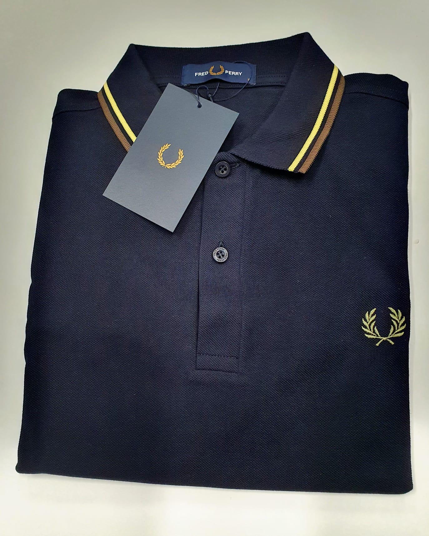 FRED PERRY POLO UOMO TWIN TIPPED BLU NAVY