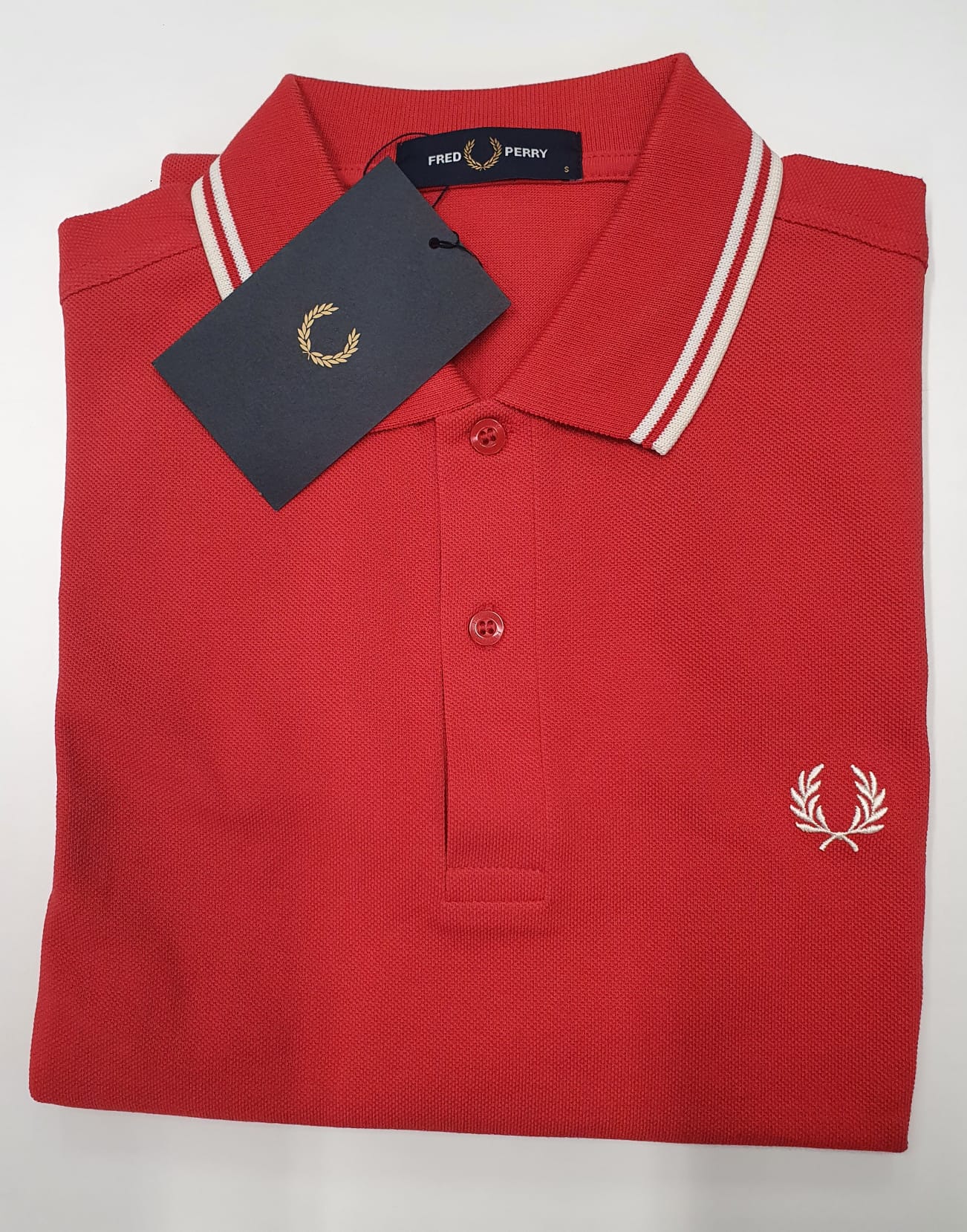 FRED PERRY POLO UOMO TWIN TIPPED ROSSO