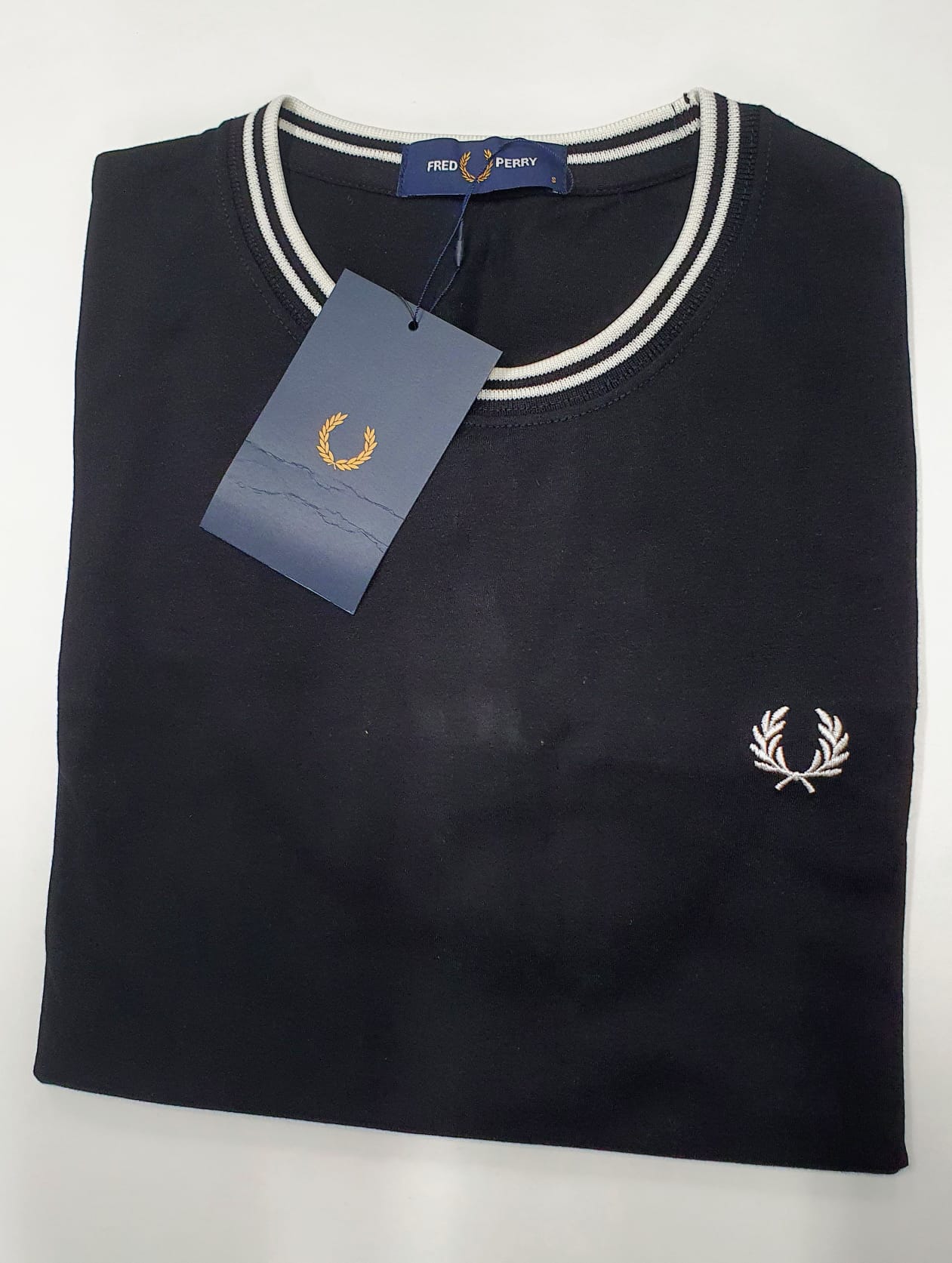 FRED PERRY T SHIRT UOMO TWIN TIPPED NERO