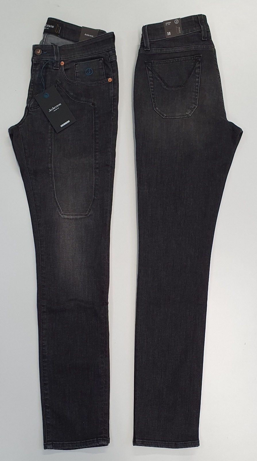 JECKERSON JEANS CON TOPPA DENIM NERO