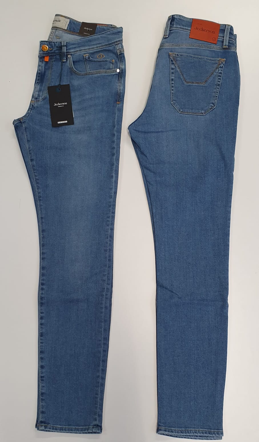 JECKERSON UOMO JEANS A 5 TASCHE DENIM BLU CHIARO