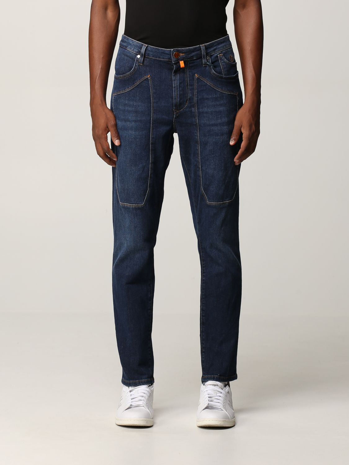 JECKERSON UOMO JEANS A 5 TASCHE DENIM BLU SCURO