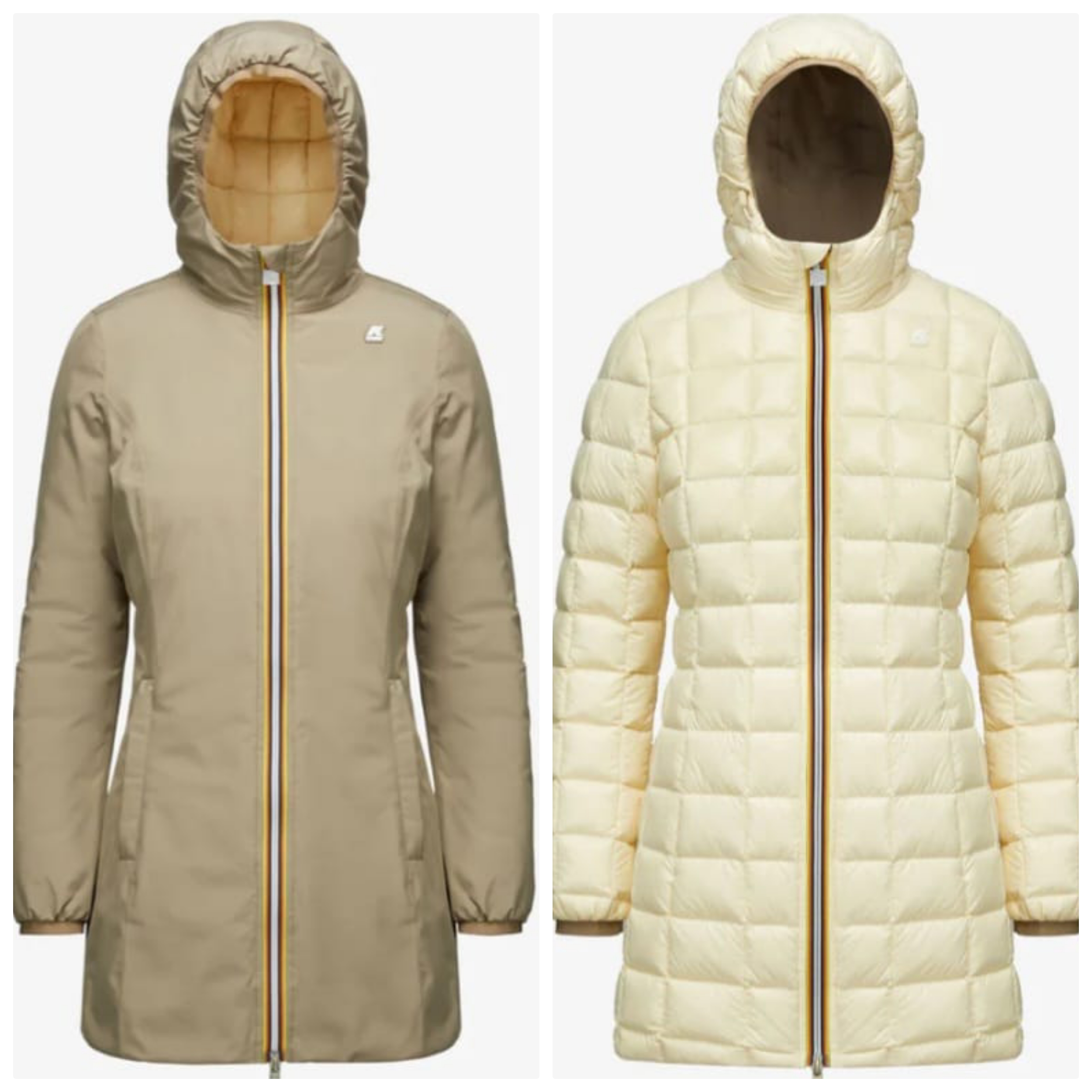K WAY DENISE ECO STRETCH THERMO DOUBLE BEIGE TAUPE E BEIGE