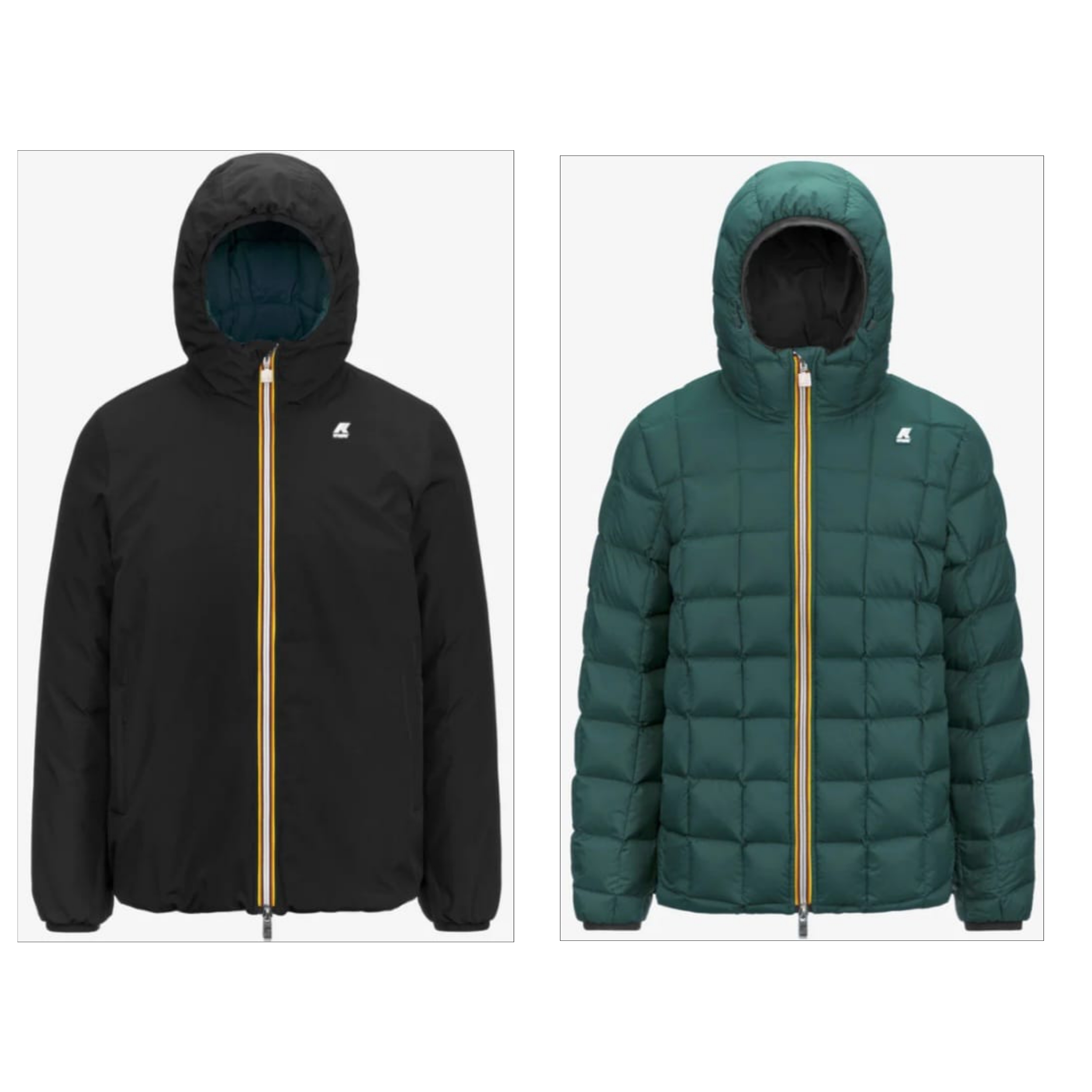 K WAY JACK ECO ST THERMO REVERSIBLE BLACK P GREEN P