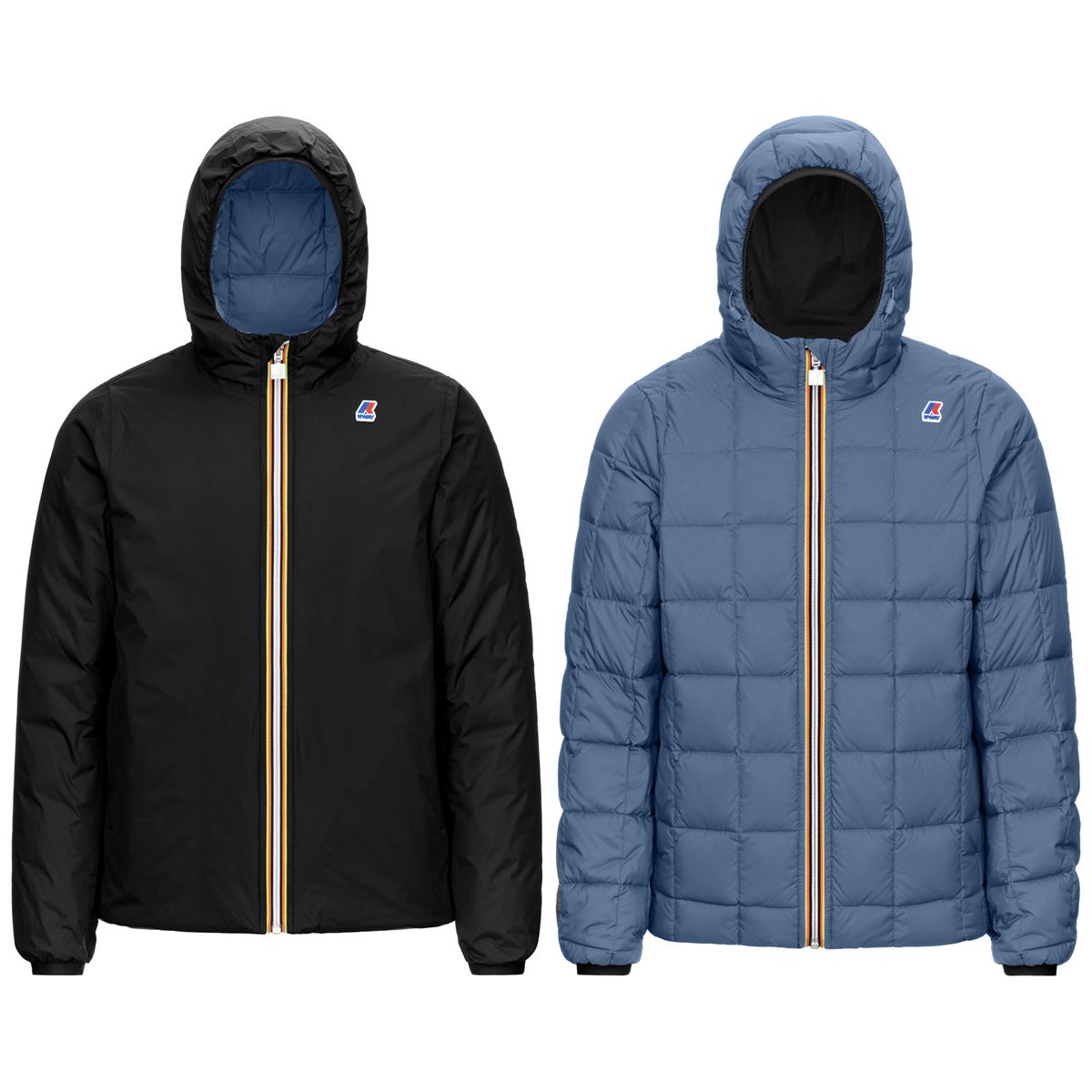 K-WAY JACQUES THERMO PLUS 2 DOUBLE NERO AZZURRO