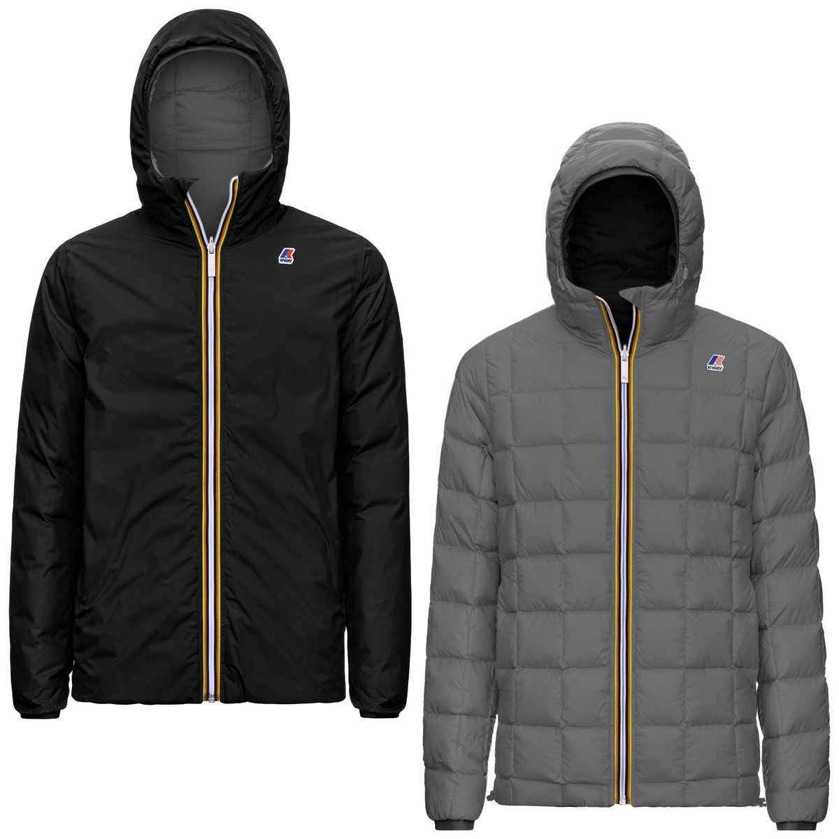 K-WAY JACQUES THERMO PLUS 2 DOUBLE NERO GRIGIO