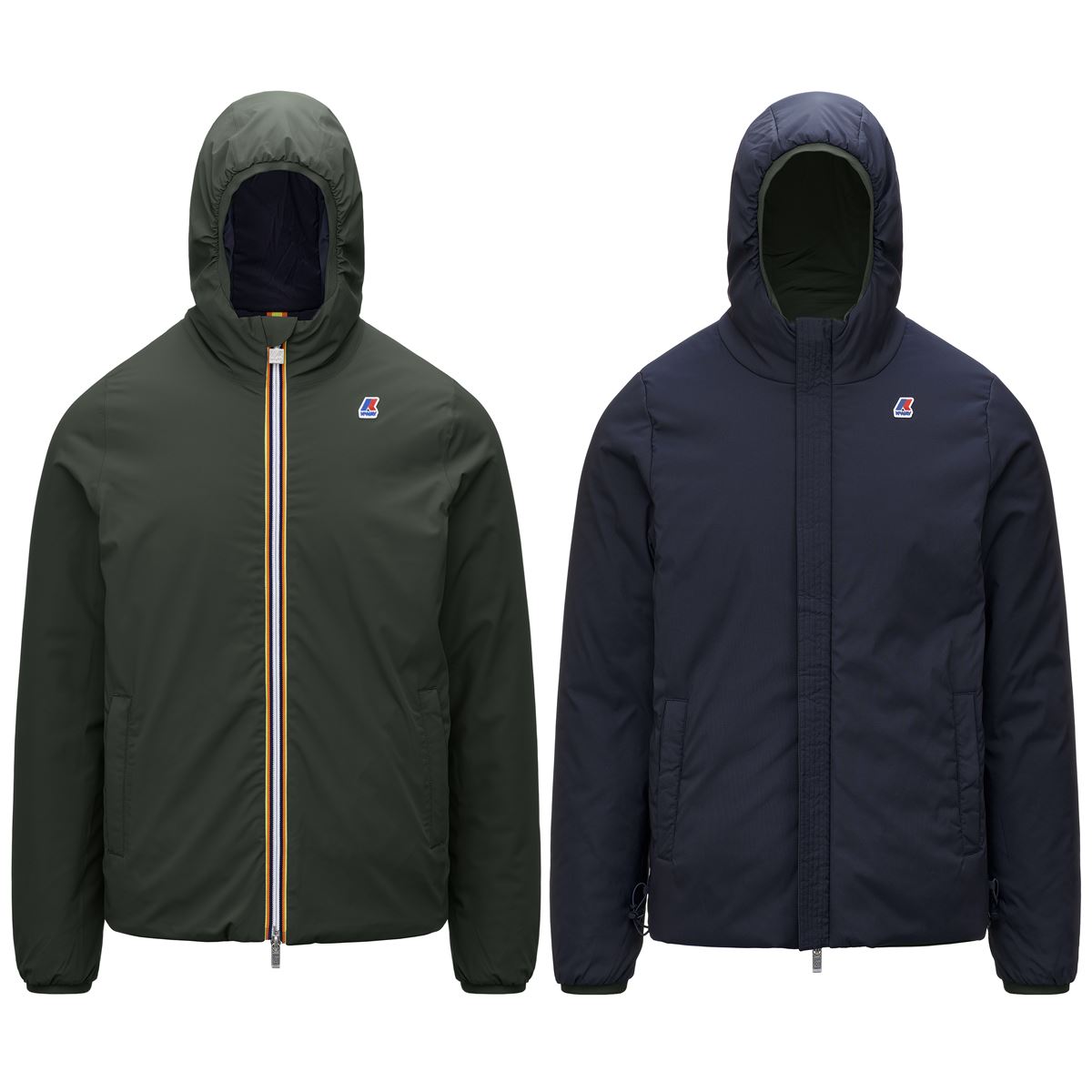 K WAY JACQUES WARM DOUBLE VERDE SCURO BLU