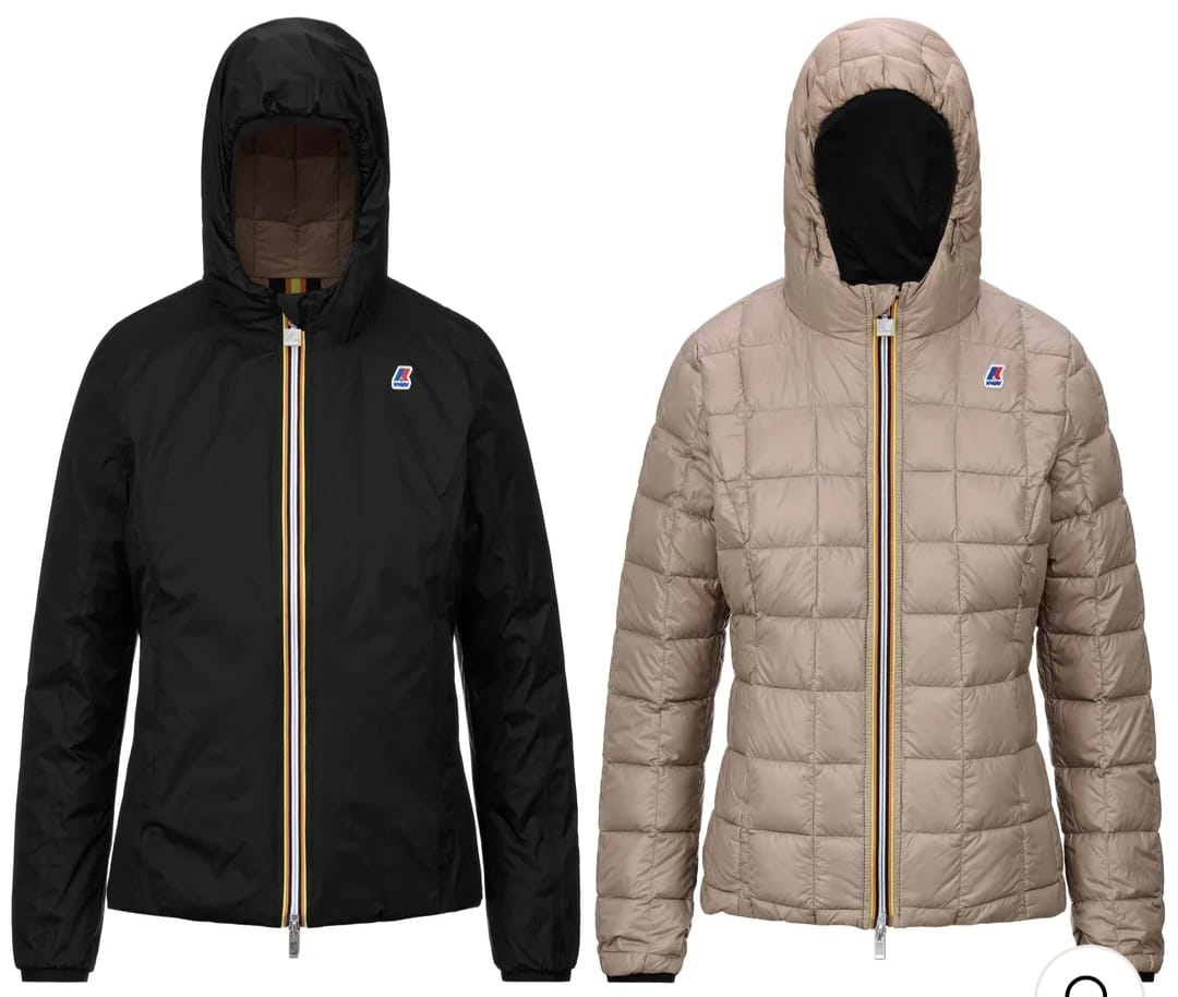K WAY LILY THERMO PLUS 2 REVERSIBLE NERO BEIGE