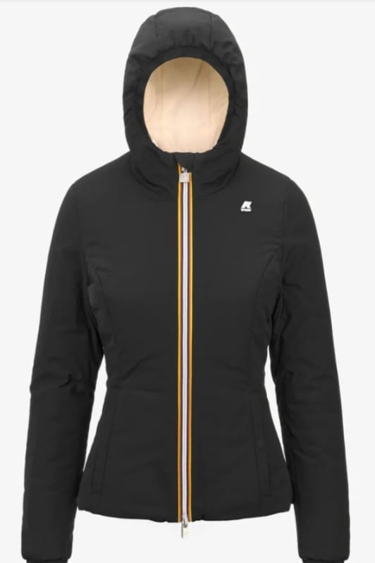 K WAY LILY WARM REVERSIBLE BLACK P BEIGE E