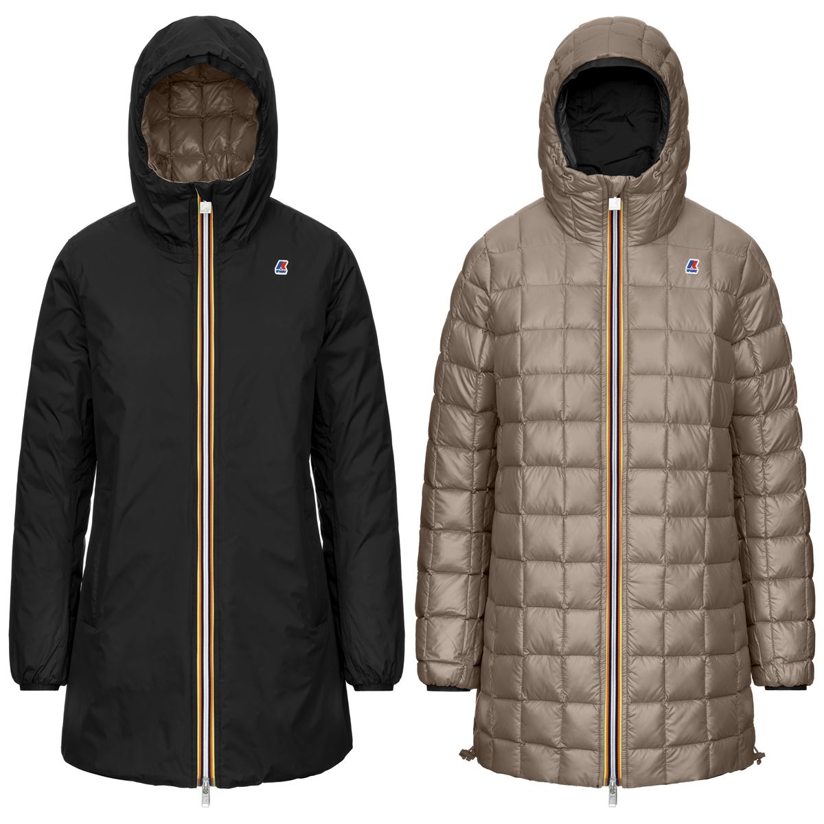 K WAY SOPHIE THERMO PLUS 2 REVERSIBLE NERO BEIGE