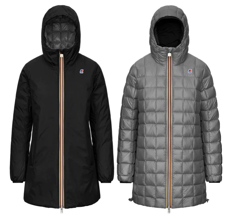 K WAY SOPHIE THERMO PLUS 2 REVERSIBLE NERO GRIGIO