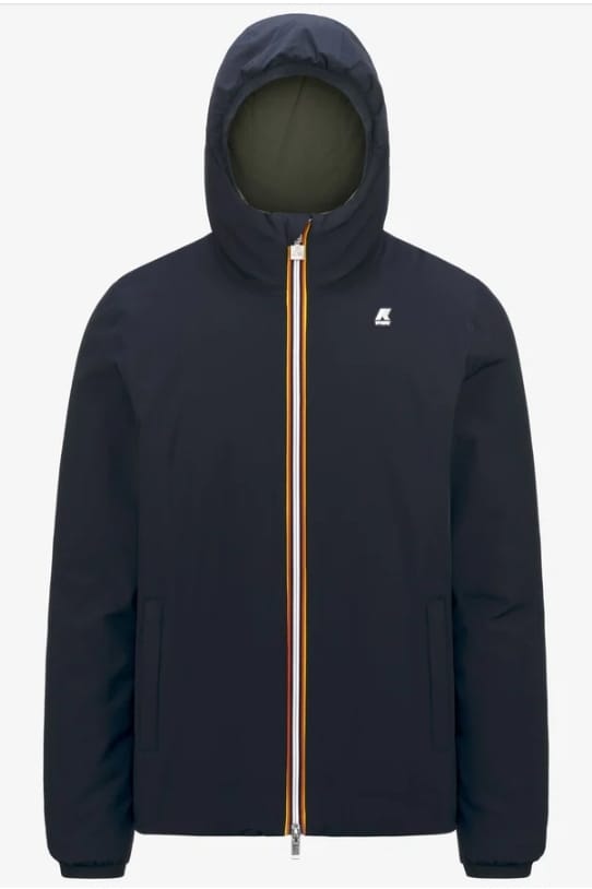 K WAY UOMO JACK WARM REVERSIBLE BLACK P GREEN B