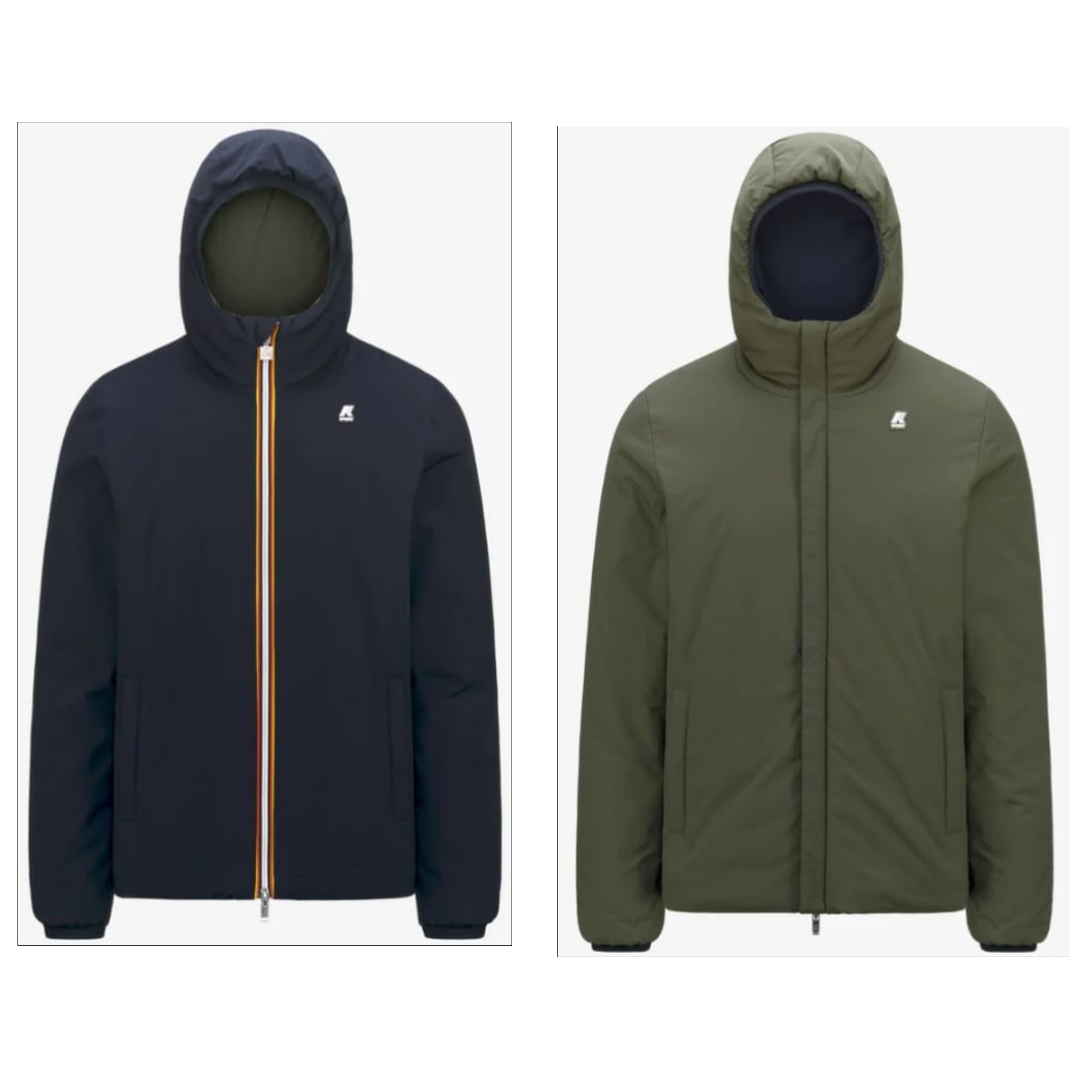K WAY UOMO JACK WARM REVERSIBLE BLUE D GREEN B