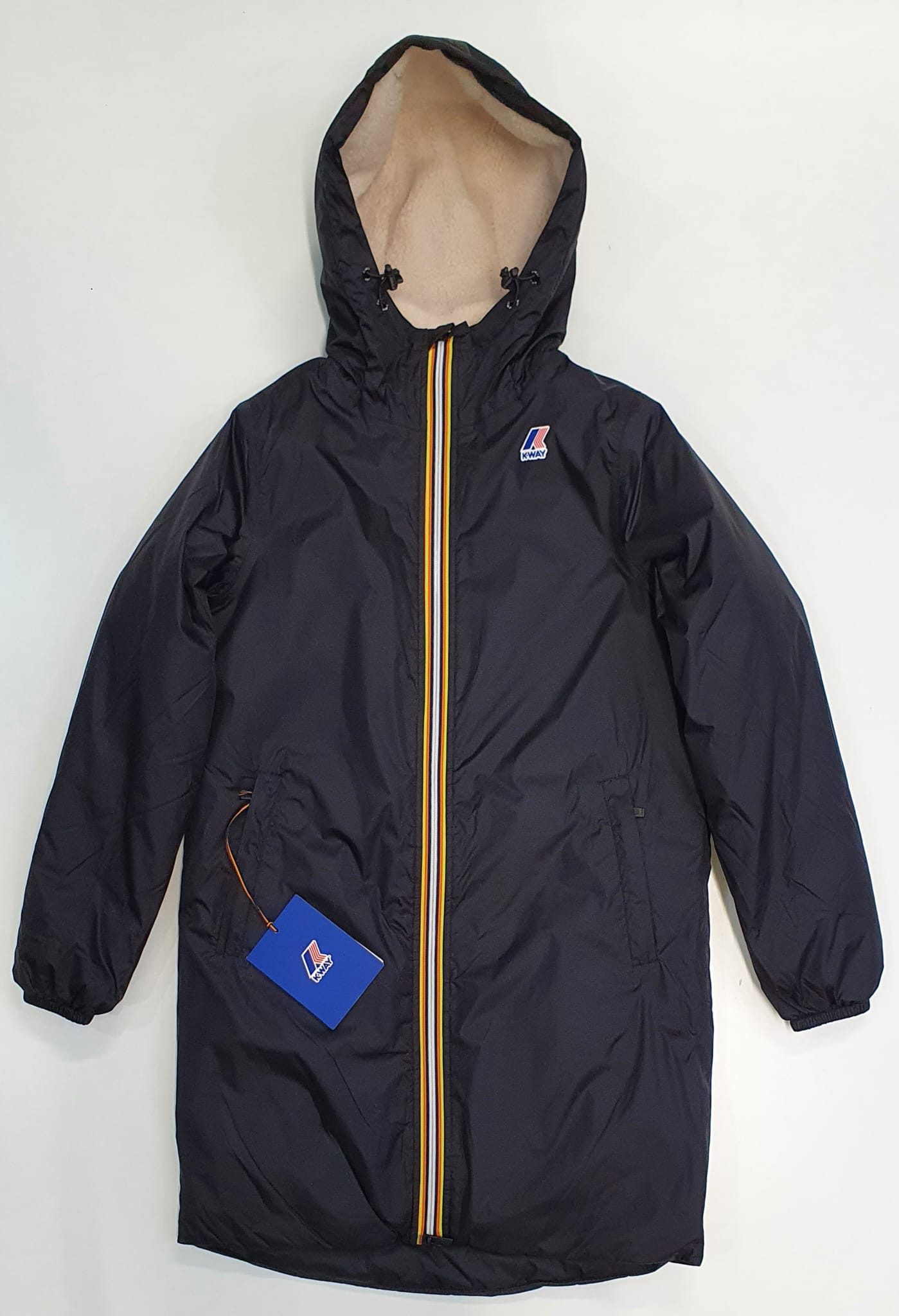 KWAY GIACCA UNISEX LE VRAI 3 0 EIFFEL ORSETTO LUNGHEZZA 3-4 NERO