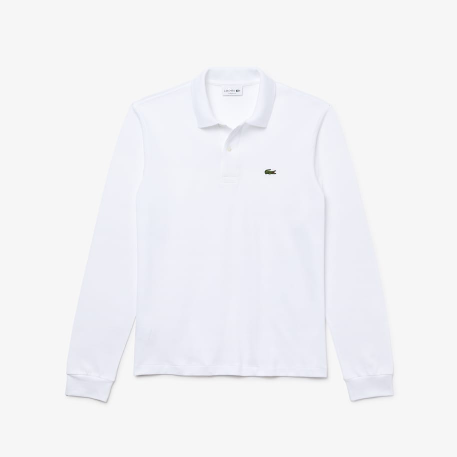 LACOSTE POLO ORIGINALE L.12.12 A MANICHE LUNGHE BIANCO