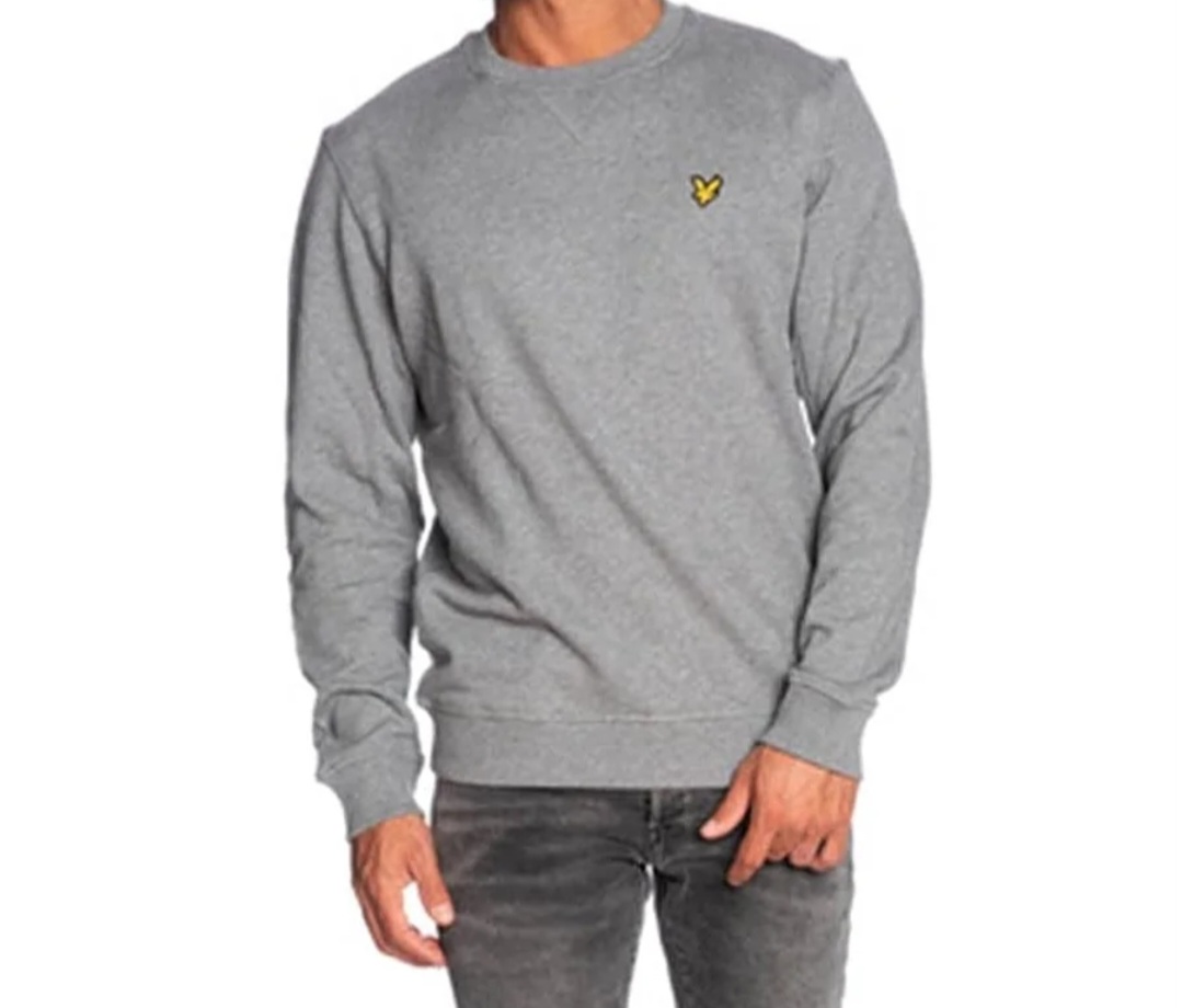 LYLE & SCOTT FELPA GIROCOLLO GRIGIO MEDIO