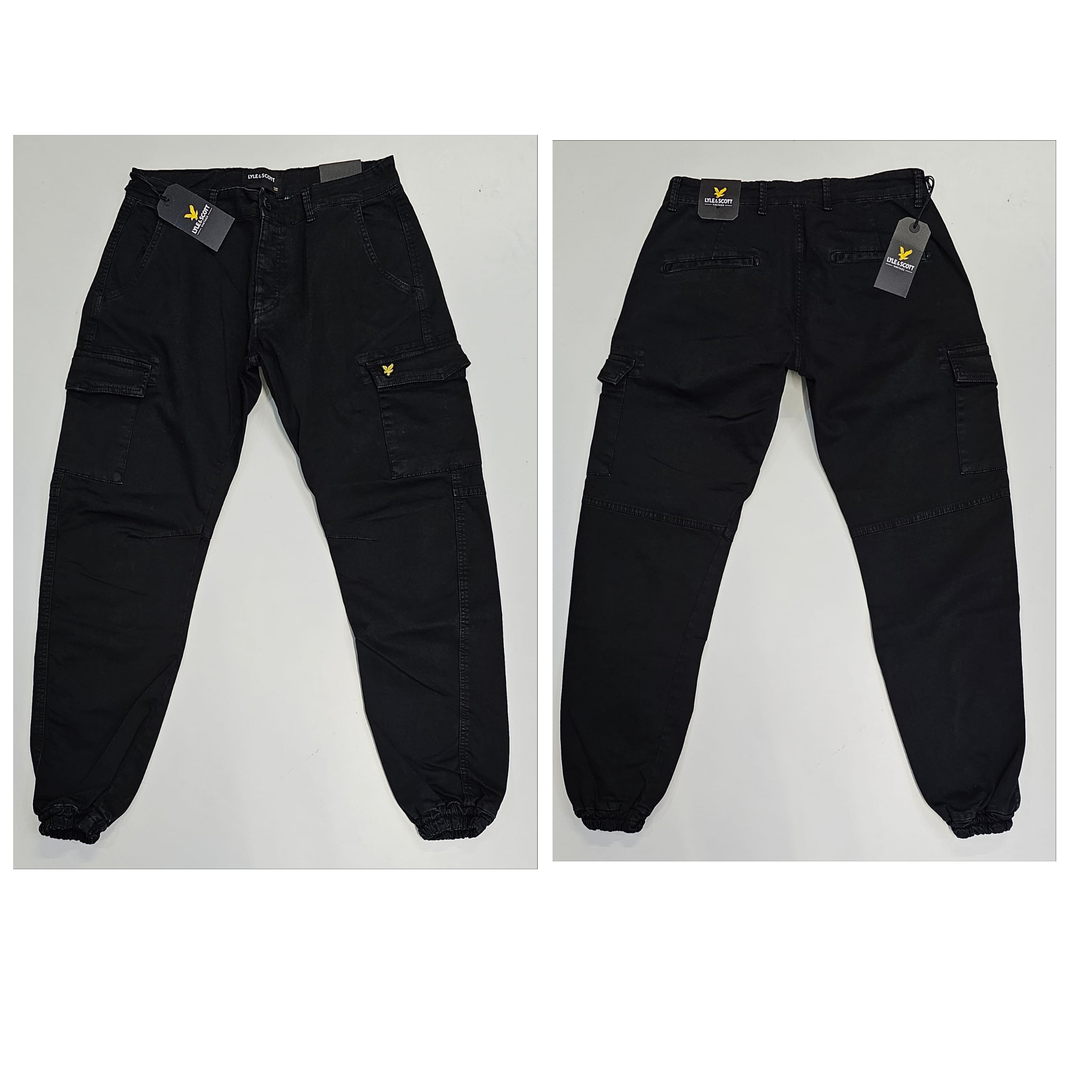 LYLE & SCOTT PANTALONE CARGO CON MOLLA NERO
