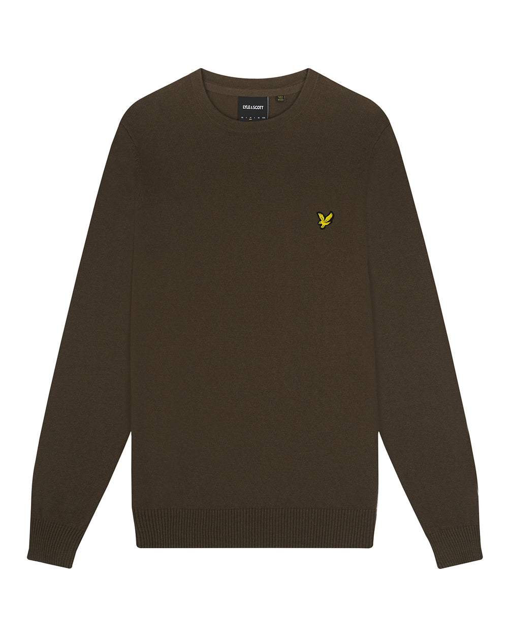 LYLE & SCOTT COTTON MARINO CREW JUMPER MAGLIONE UOMO OLIVE
