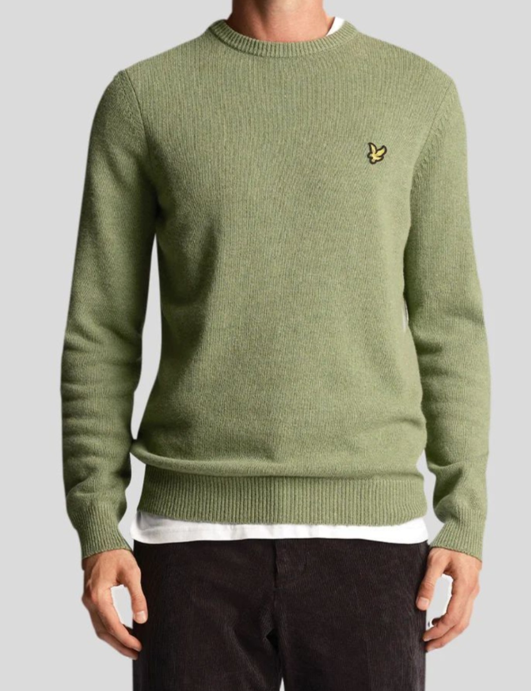 LYLE & SCOTT CREW NECK LAMBSWOOL JUMPER VERDE CHIARO