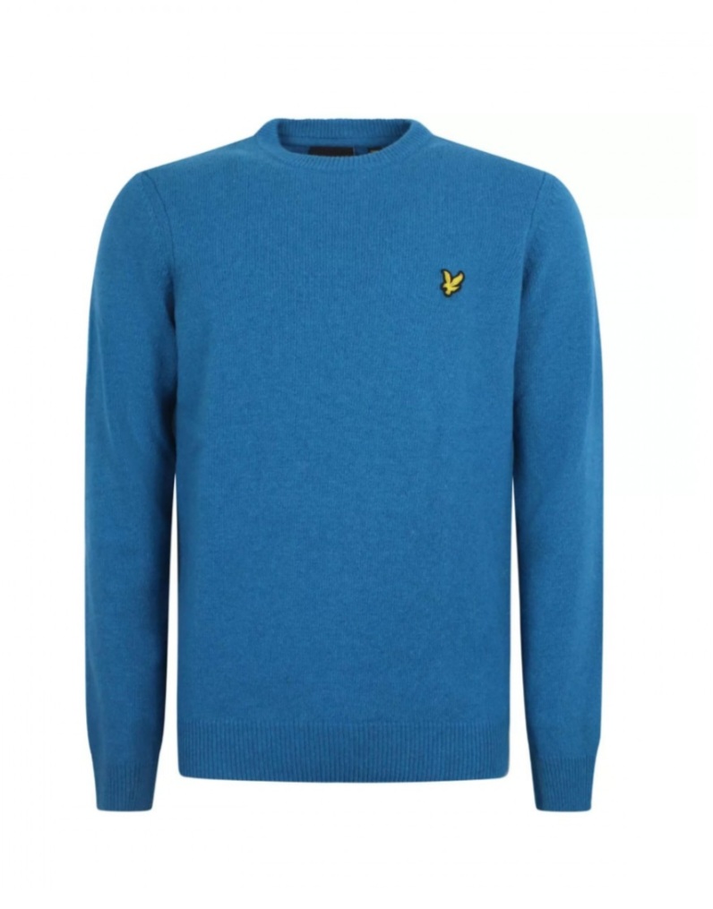 LYLE & SCOTT MAGLIONE GIROCOLLO IN LANA DI AGNELLO TURCHESE
