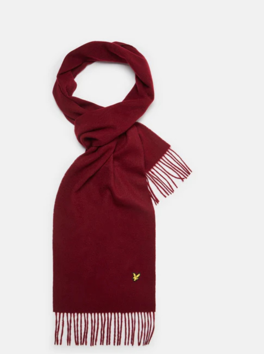 LYLE & SCOTT SCIARPA IN LANA D’AGNELLO UOMO BURGUNDY