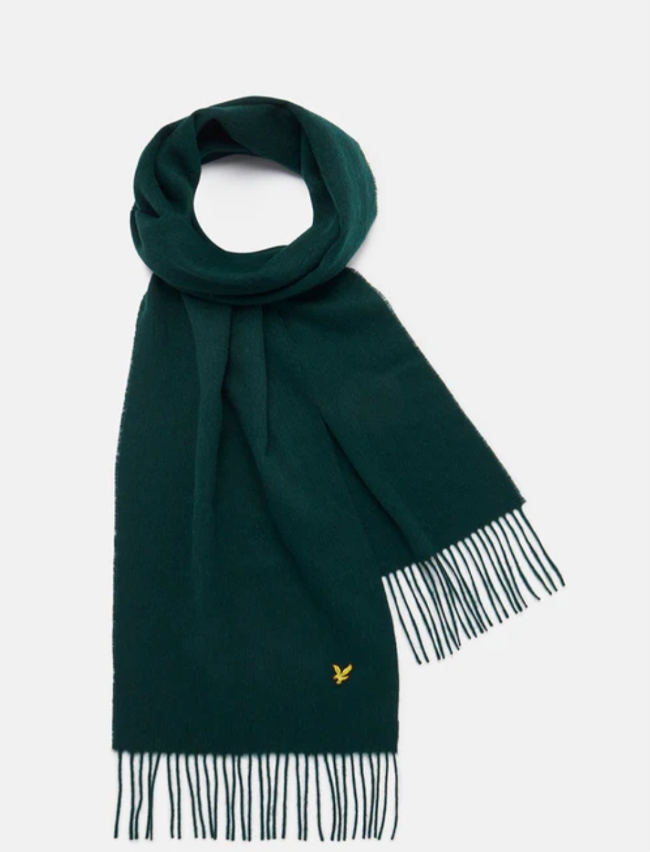 LYLE & SCOTT SCIARPA IN LANA D’AGNELLO UOMO DARK GREEN