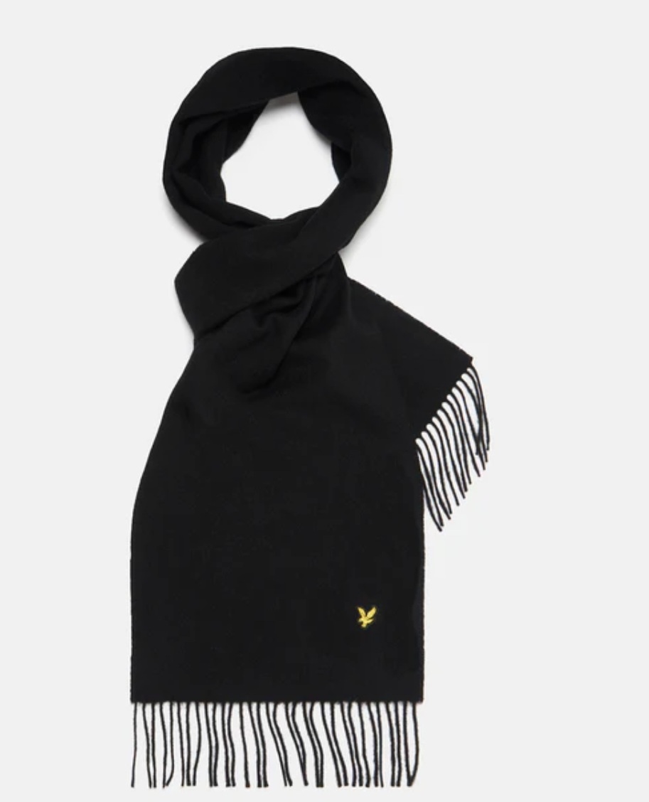 LYLE & SCOTT SCIARPA IN LANA D’AGNELLO UOMO NERO