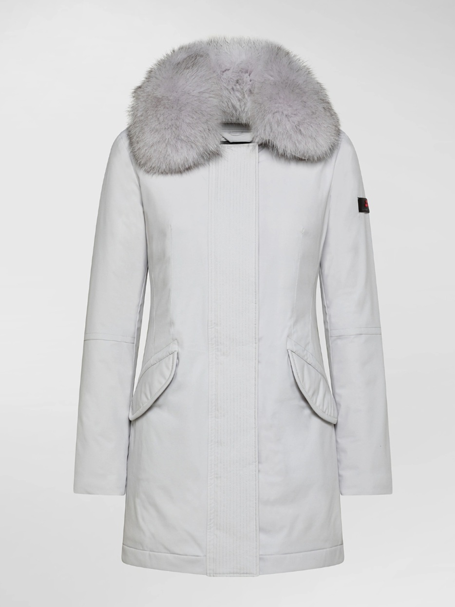 PEUTEREY GIACCA DONNA SLIM CON PELLICCIA DESMOT KL FUR GRIGIO GELO