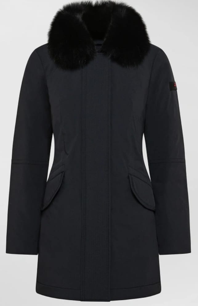 PEUTEREY GIACCA DONNA SLIM CON PELLICCIA DESMOT KL FUR NERO