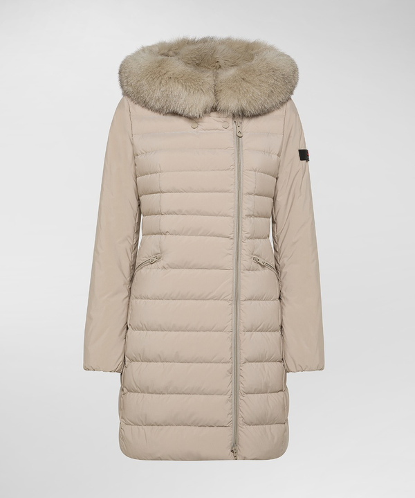 PEUTEREY PIUMINO DONNA SLIM CON PELLICCIA SERIOLA ML 04 FUR SESAMO