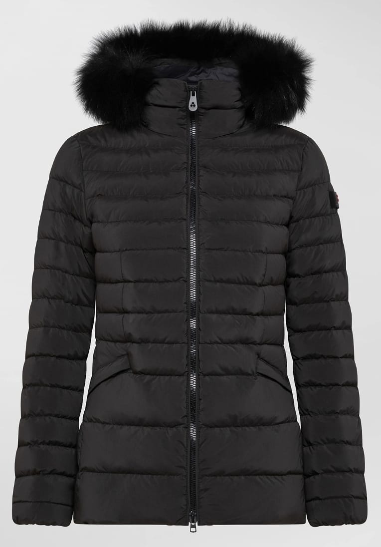 PEUTEREY PIUMINO DONNA SLIM CON PELLICCIA TURMALET ML 05 FUR CORVO