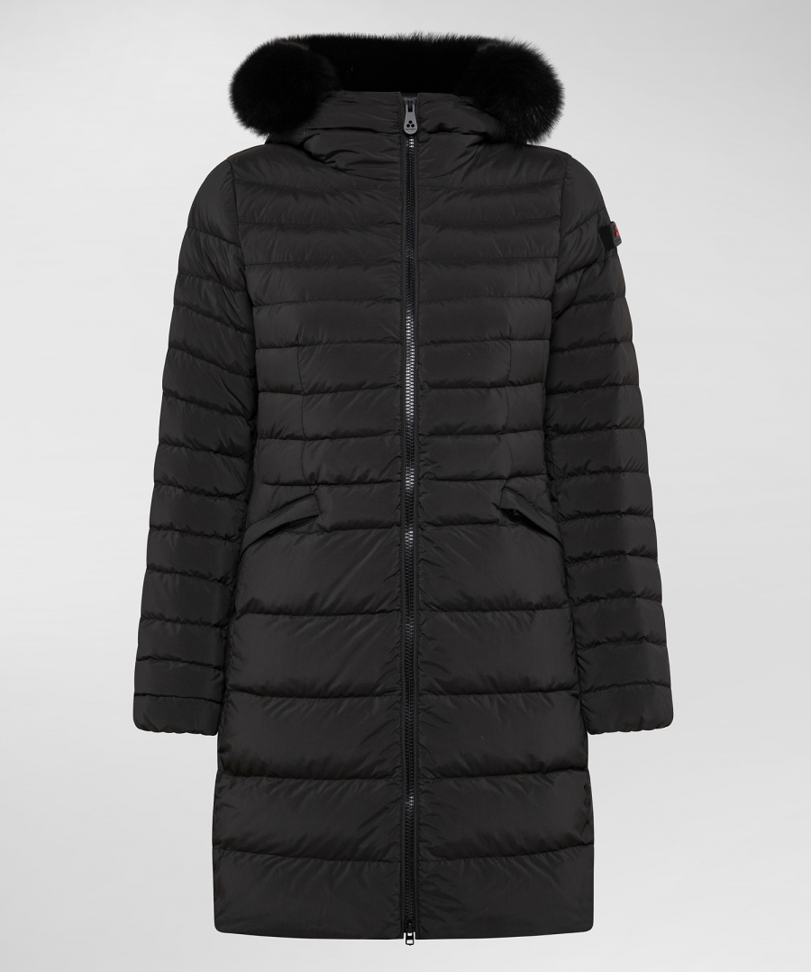 PEUTEREY SERIOLA ML 05 FUR DONNA PIUMINO SLIM CON PELLICCIA NERO