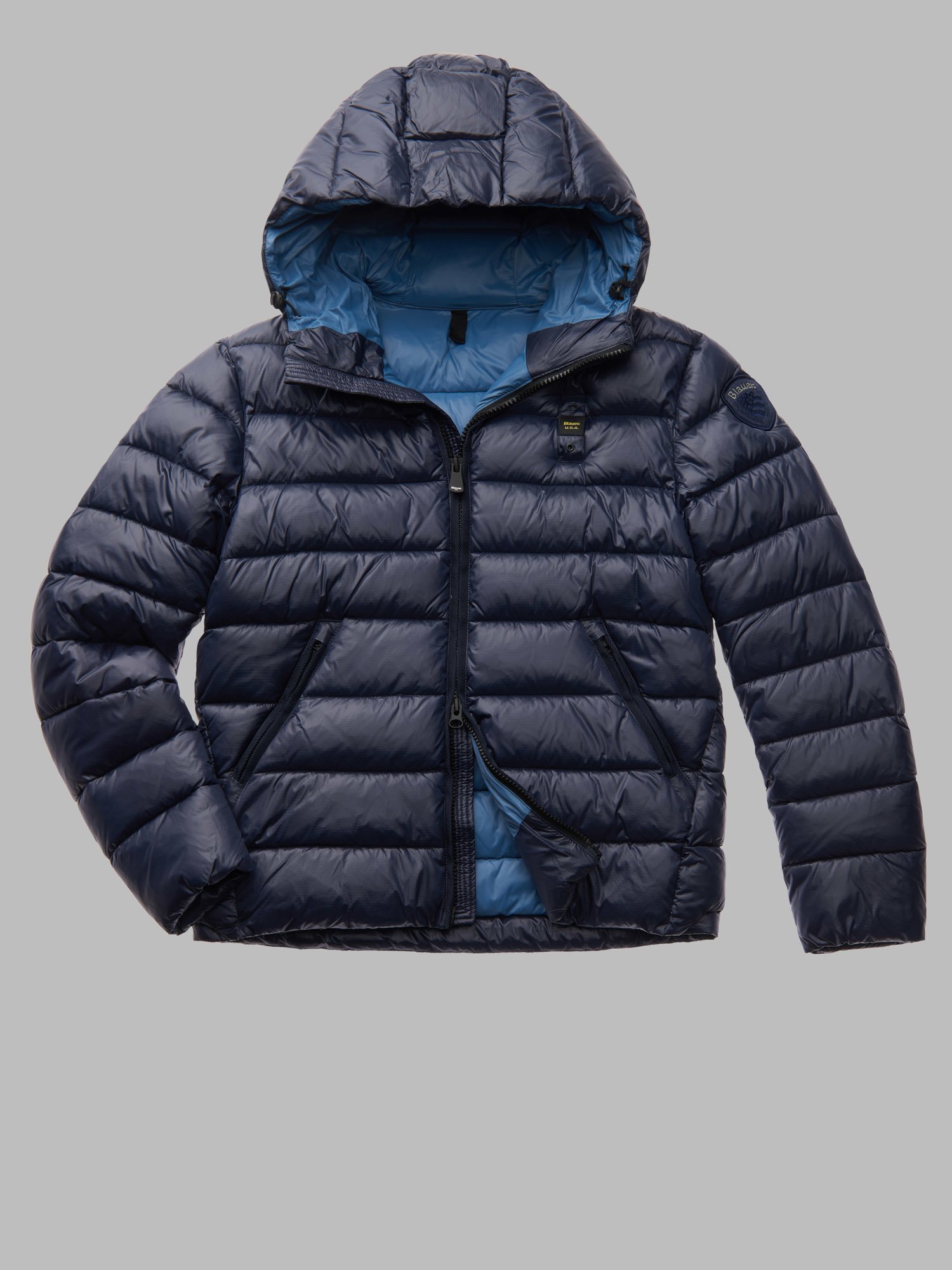 PIUMINO BLAUER IN NYLON ECO VIRGIL BLU