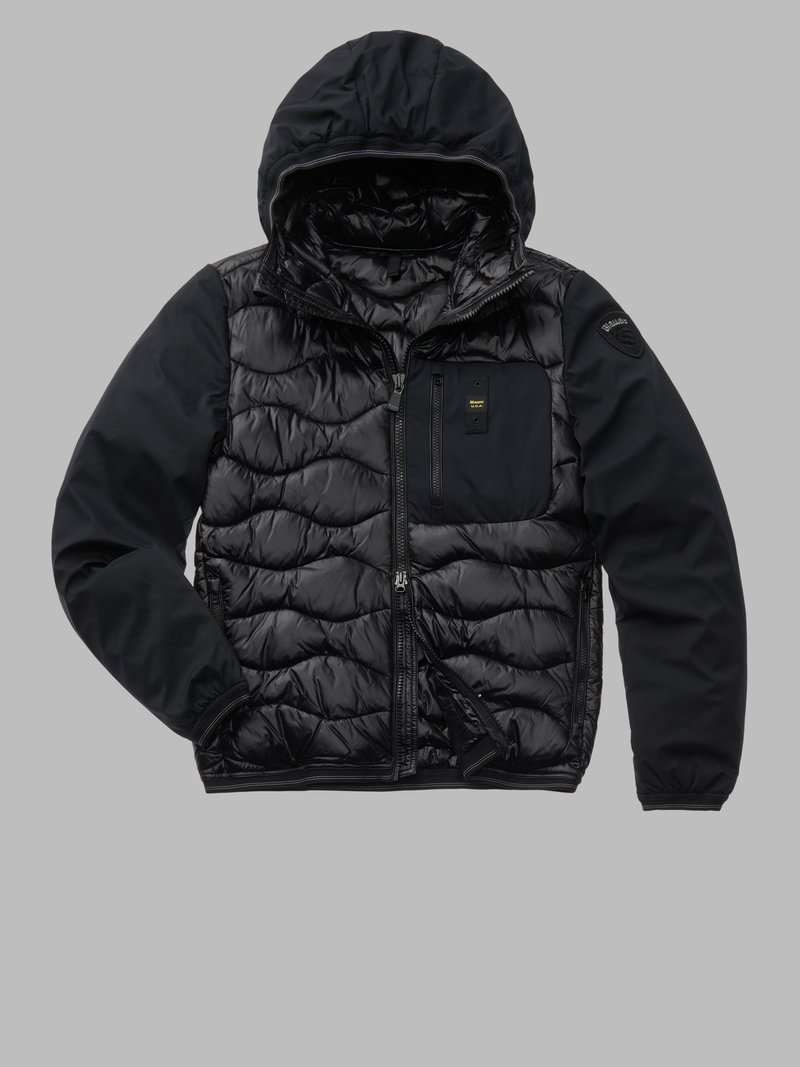 PIUMINO BLAUER NYLON E NEOPRENE CON TASCHINO NIXON NERO