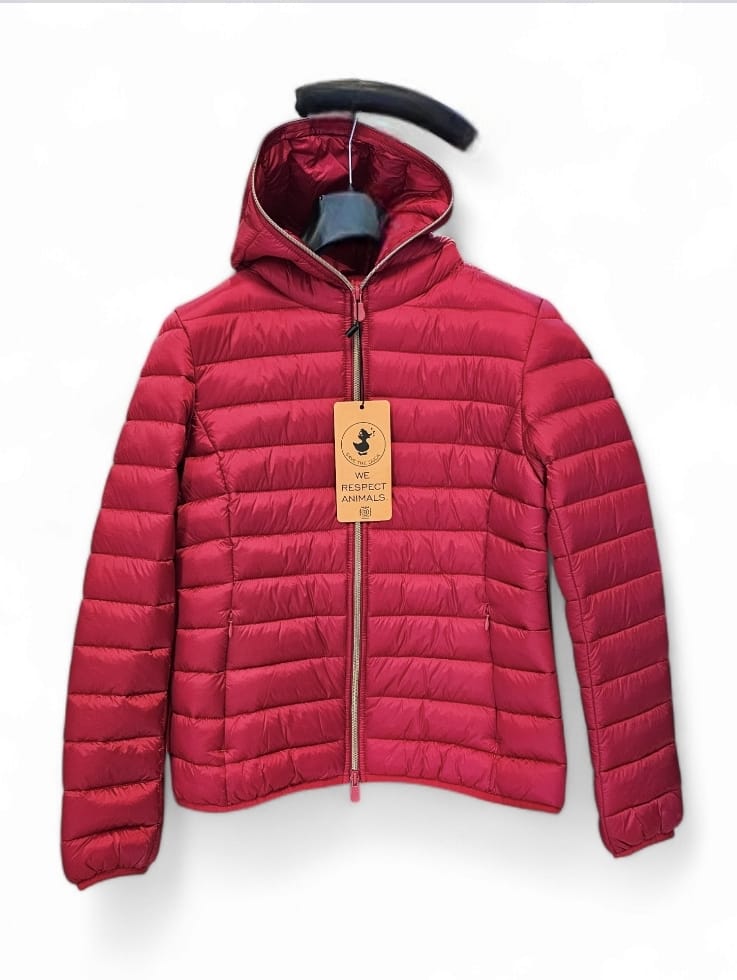 SAVE THE DUCK PIUMINO ANIMAL FREE CON CAPPUCCIO DONNA ALEXIS ROSSO