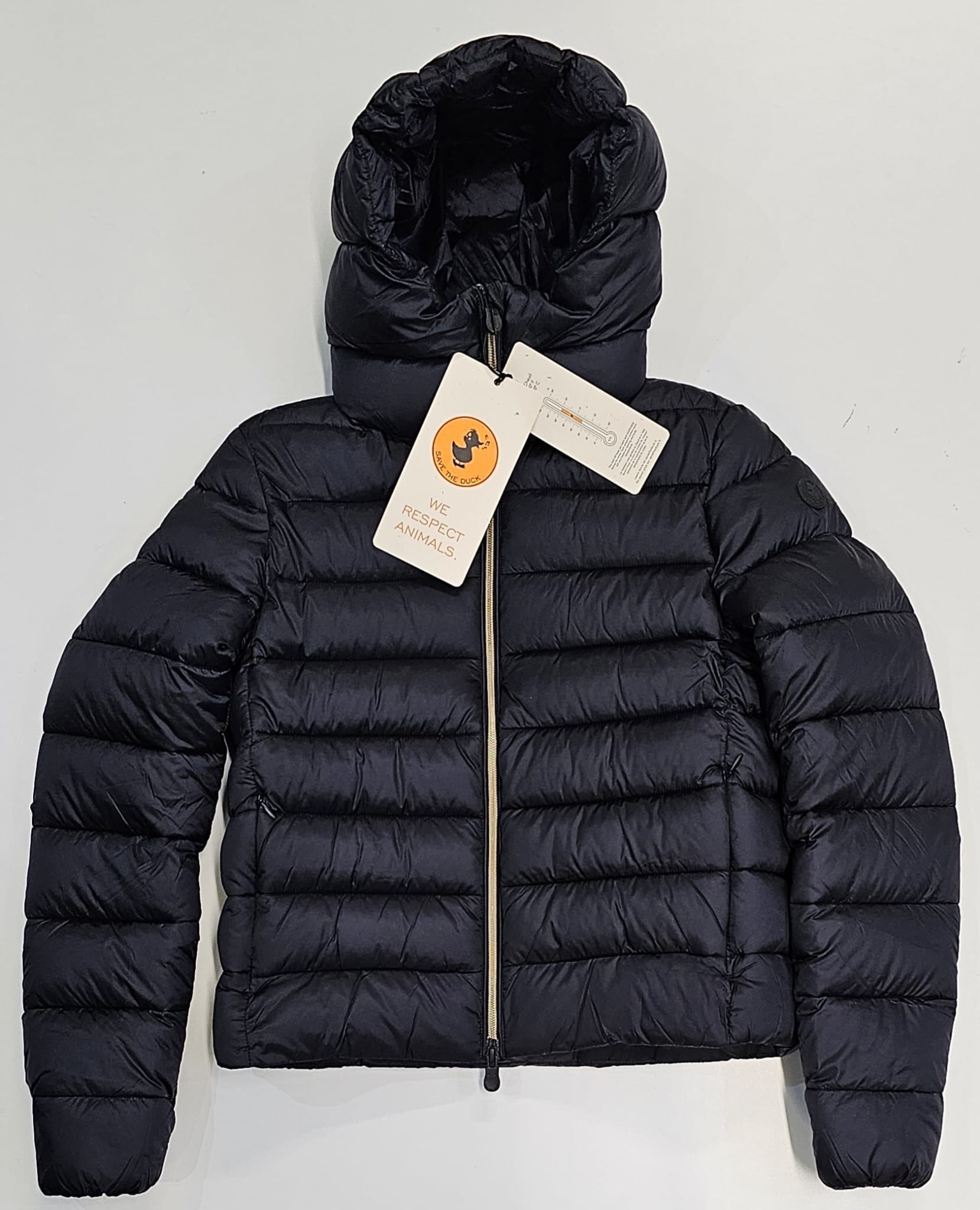 SAVE THE DUCK PIUMINO ANIMAL FREE CON CAPPUCCIO DONNA CANDY NERO