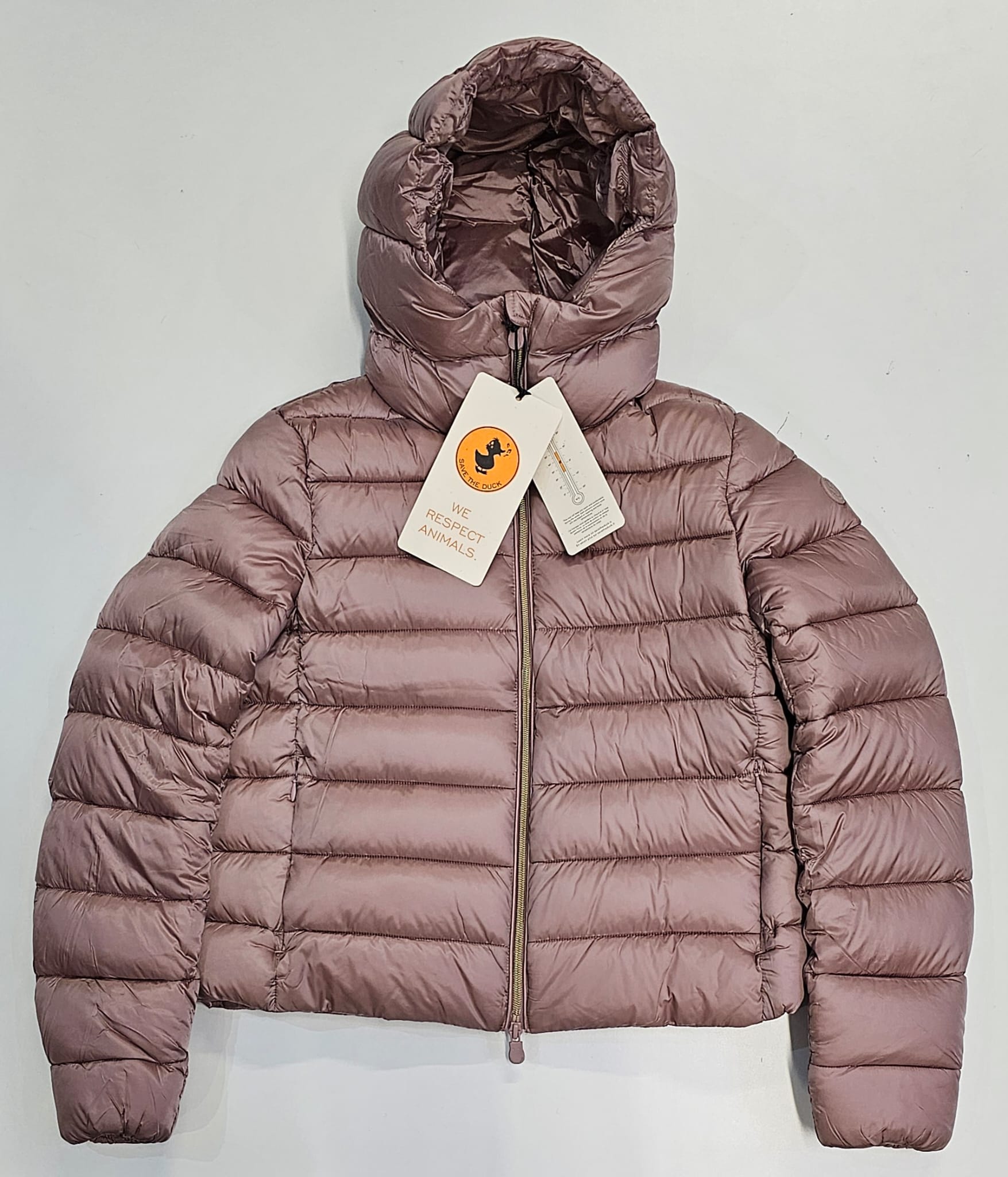 SAVE THE DUCK PIUMINO ANIMAL FREE CON CAPPUCCIO DONNA CANDY ROSA ANTICO