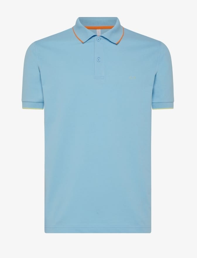 SUN 68 POLO UOMO SMALL STRIPE ON COLOR EL AZZURRO