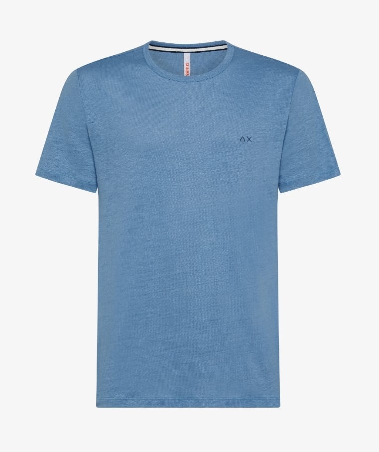 SUN 68 T SHIRT UOMO LINEN SOLID AVIO