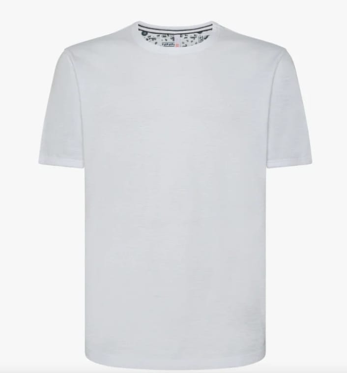 SUN 68 T SHIRT UOMO ROUND BOTTOM BIANCO