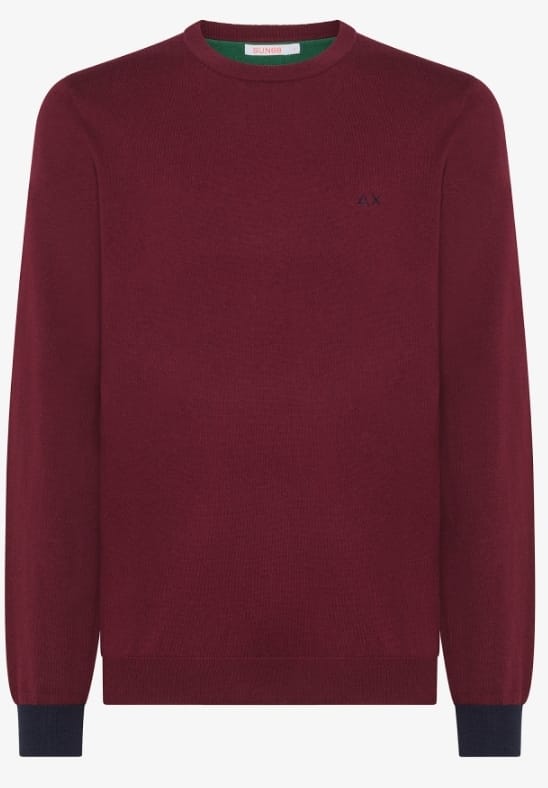 SUN68 ROUND ELBOW CONTRAST BORDEAUX