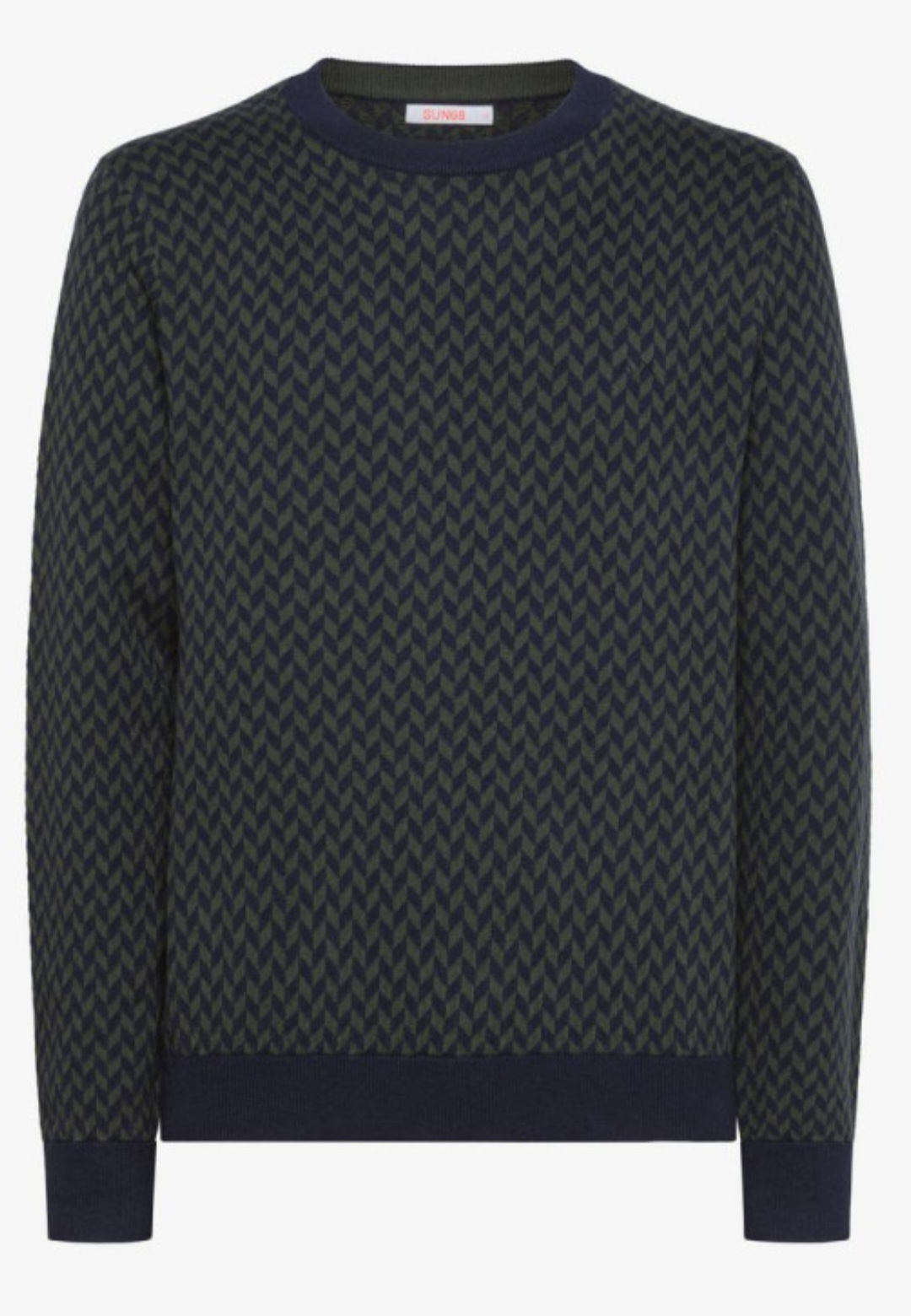 SUN68 ROUND MICRO JACQUARD NAVY BLUE