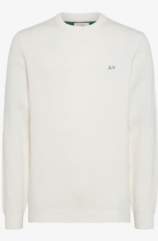SUN68 ROUND RICE KNIT BIANCO PANNA