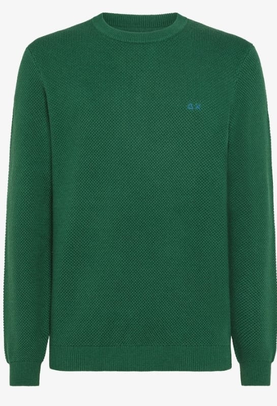 SUN68 ROUND RICE KNIT VERDE SMERALDO