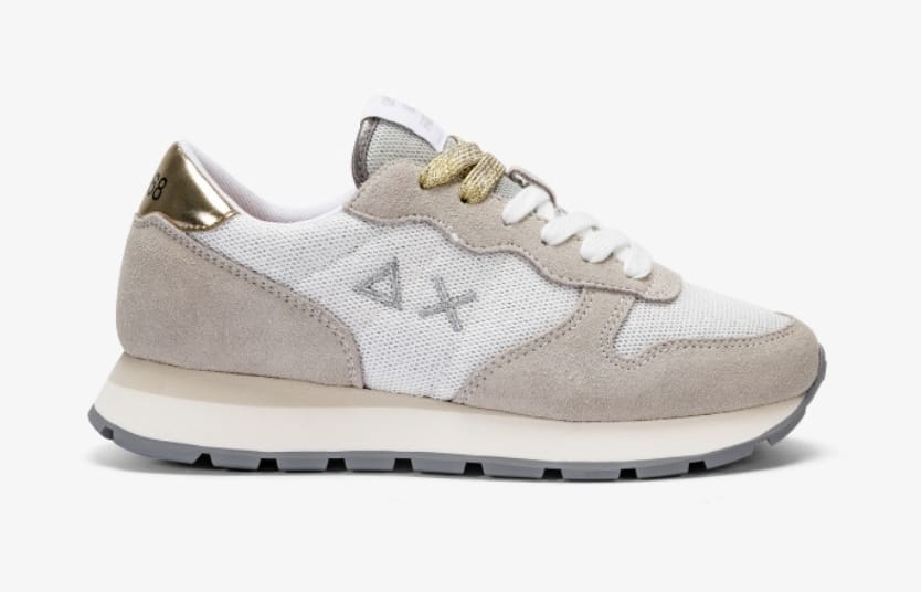 SUN68 SNEAKERS DONNA ALLY GLITTER TEXTILE BIANCO