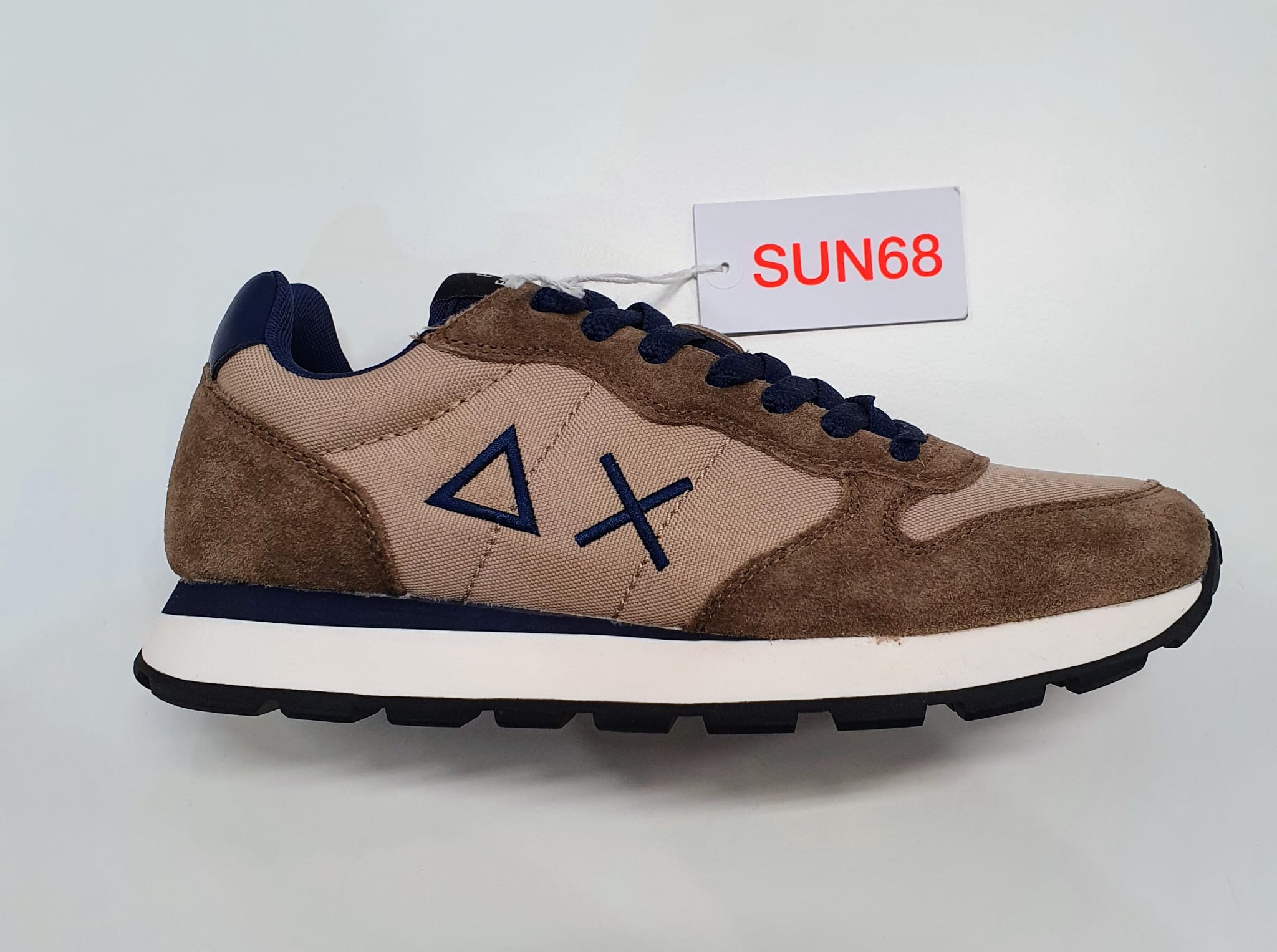 SUN68 SNEAKERS UOMO TOM SOLID NYLON BEIGE SCURO